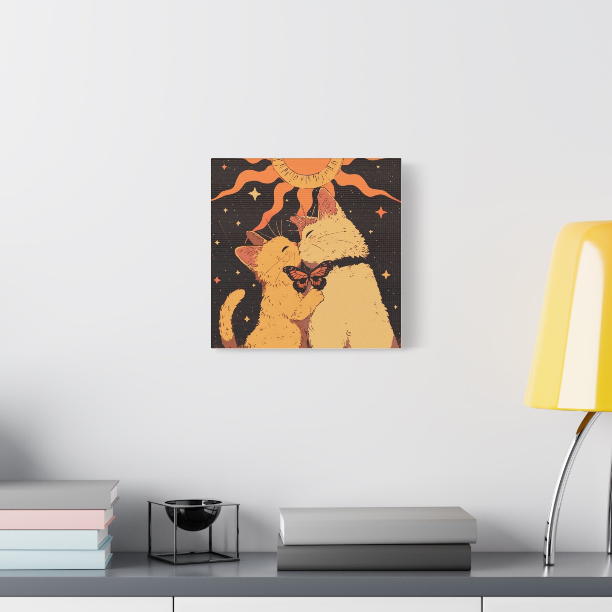 Celestial Sun Cat Lovers Canvas Print