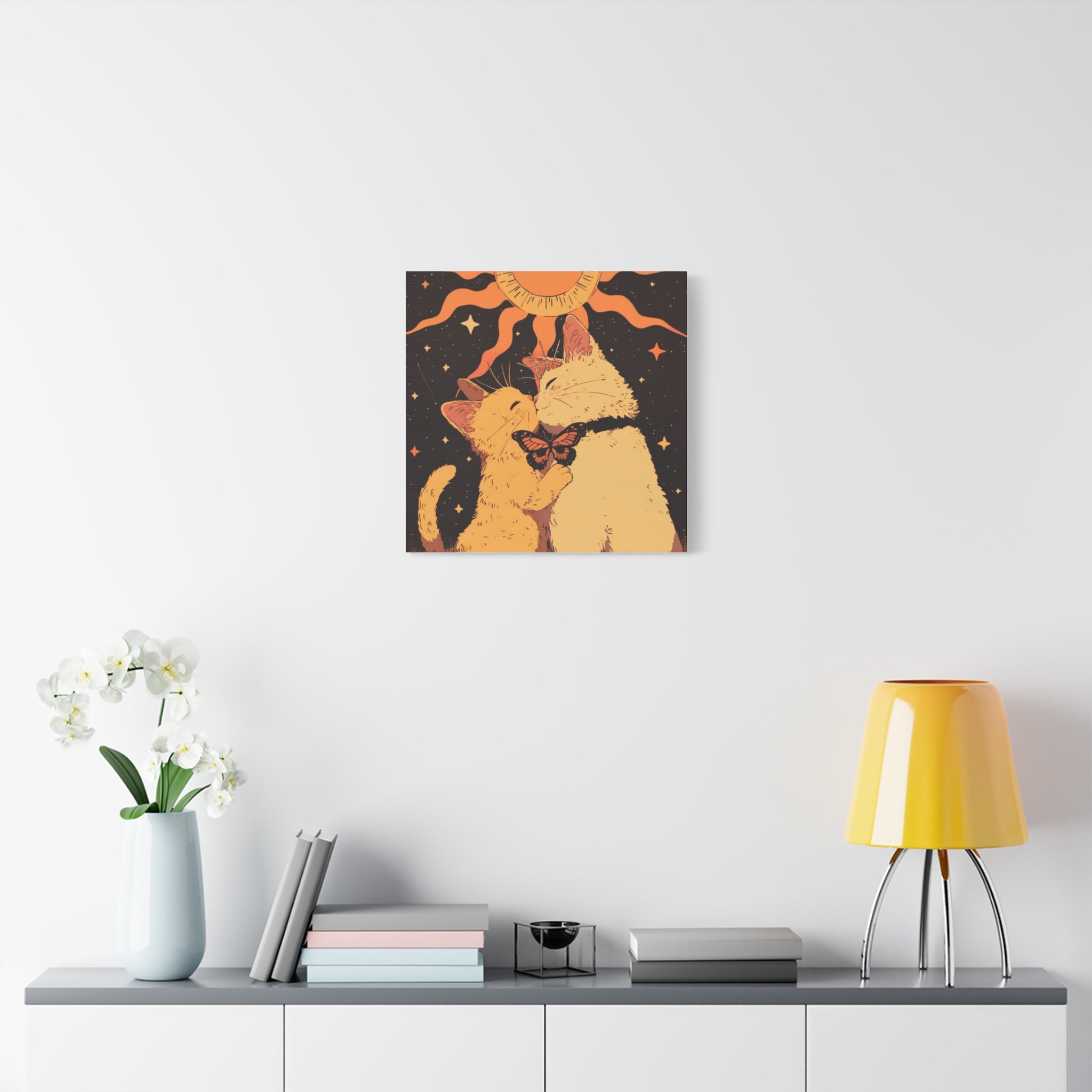 Celestial Sun Cat Lovers Canvas Print