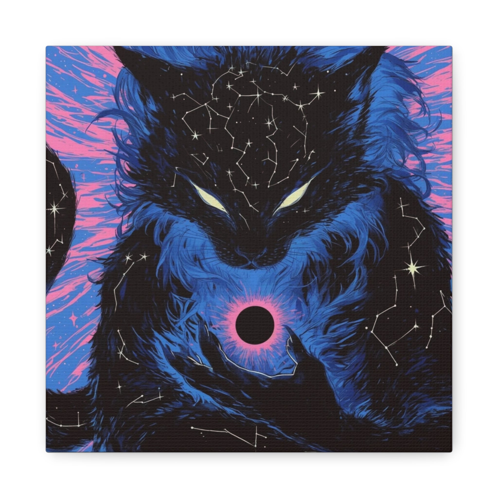 Mystic Cosmic Cat Canvas — Stretched Matte Wall Art print