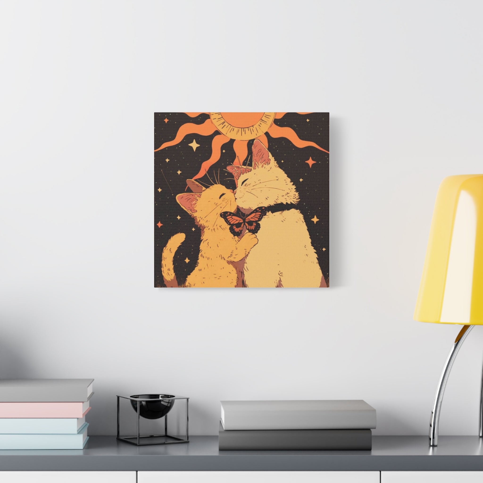 Celestial Sun Cat Lovers Canvas Print