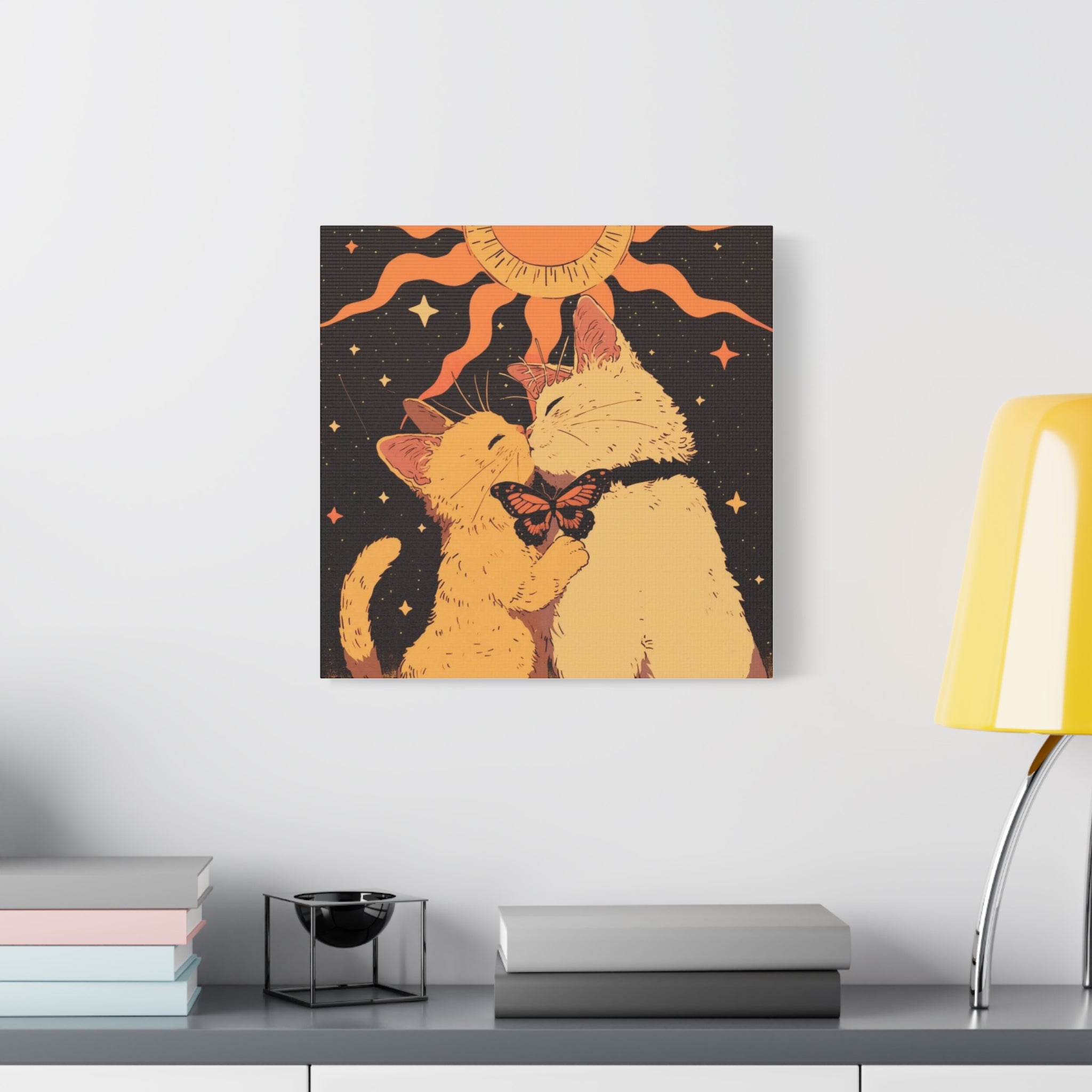Celestial Sun Cat Lovers Canvas Print