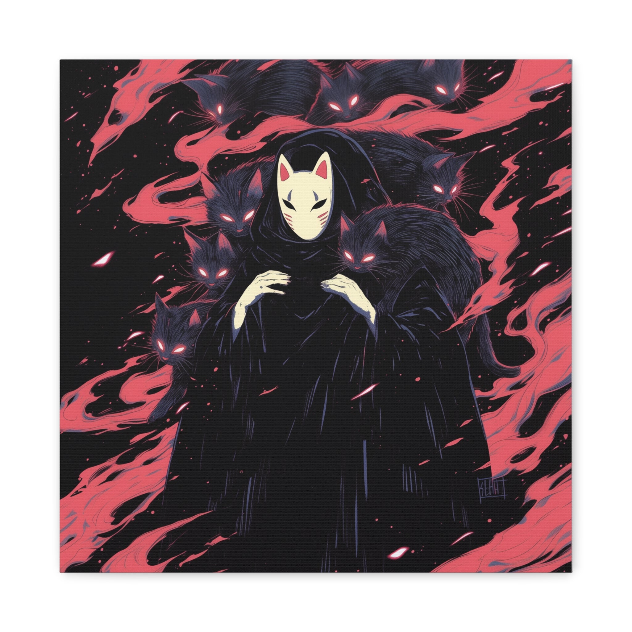 Fox Mask Spirit Canvas Print — Matte Stretched Wall Art