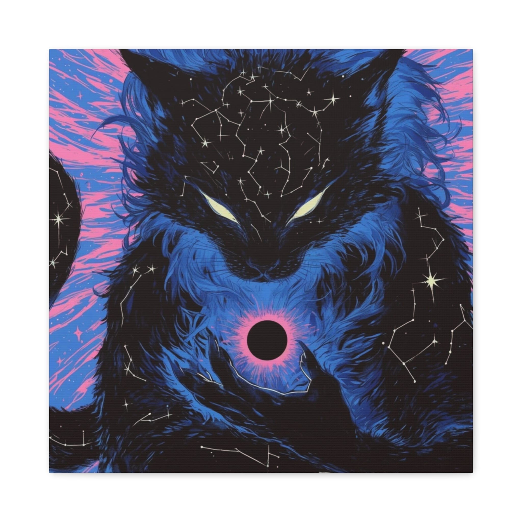 Mystic Cosmic Cat Canvas — Stretched Matte Wall Art print
